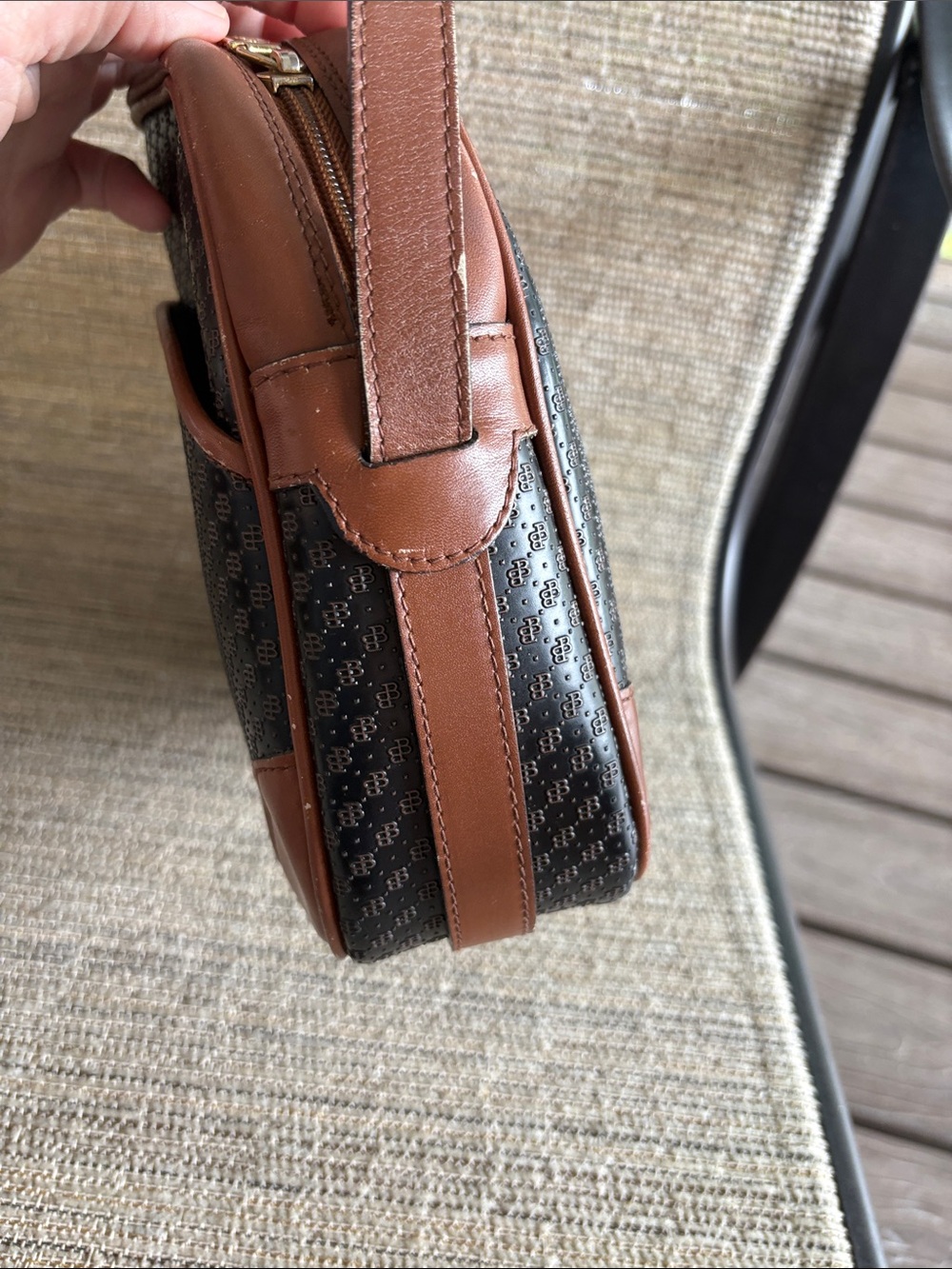 Collector’s Bally VTG Monogram Crossbody Bag Canvas Leather Brown Swiss Luxury - Picture 11 of 17